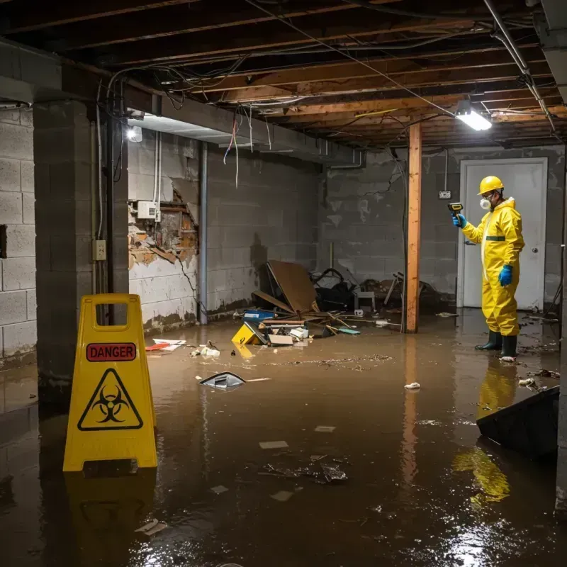 Flooded Basement Electrical Hazard in Surrey, ND Property